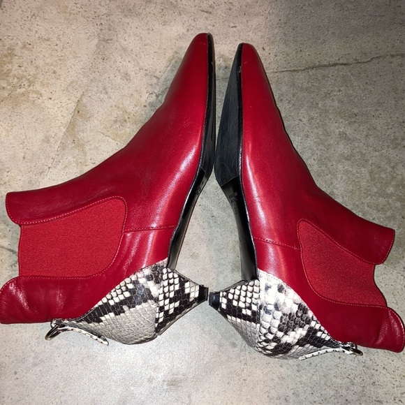 Diane B Fabulous Red Ankle Boots Size 36 - Picture 4 of 9